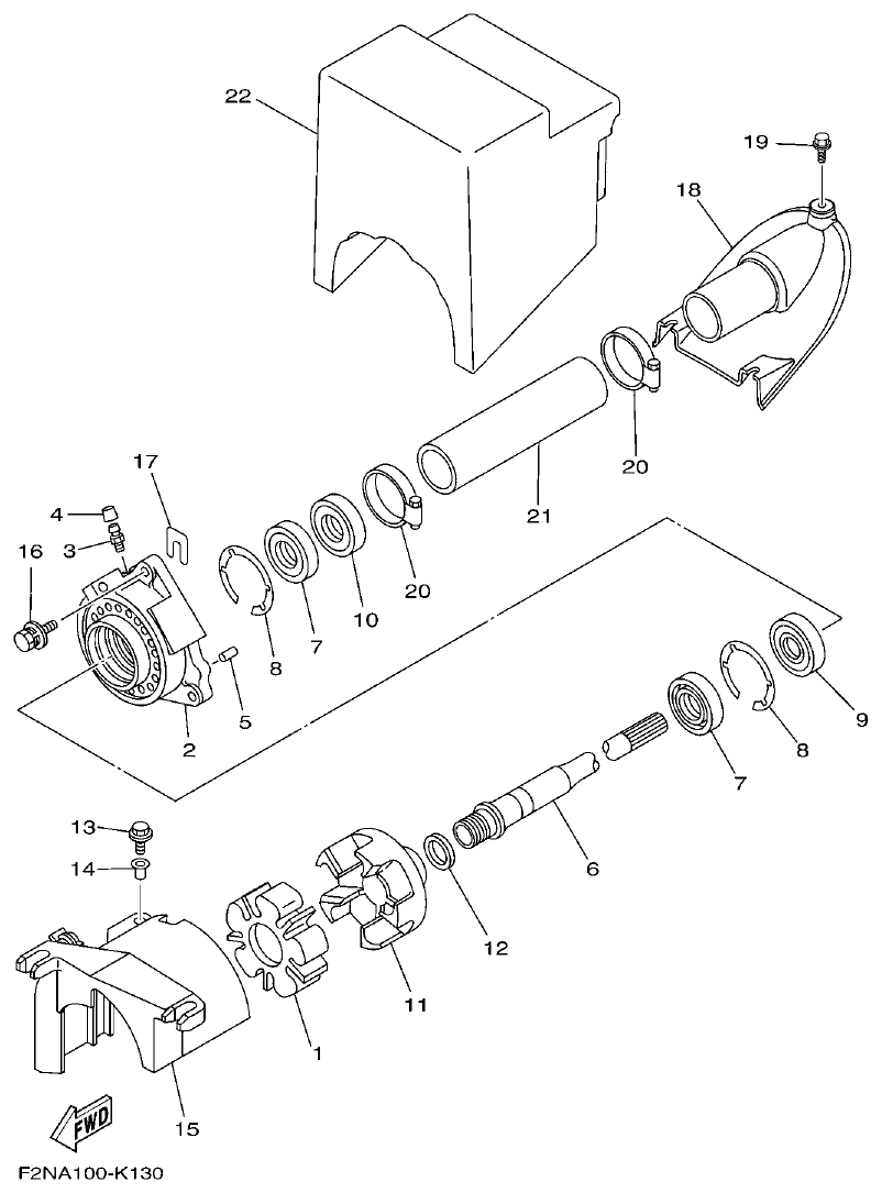 Yamaha F2NN JET UNIT 2 parts diagram